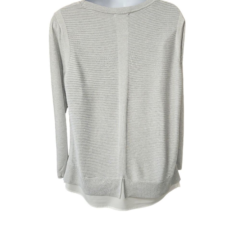 HILLARY RADLEY Plus Size Gray & White Striped 2fer one LongSleeve Sweater XXL - Picture 9 of 14